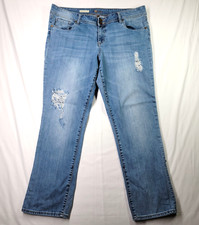 KUT from the Kloth Jeans Women's Size 14 Cameron Straight Leg Distressed Blue