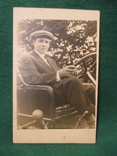 Estate Sale Vintage Real Photo Postcard - Man in Vintage Auto - Right Hand Drive