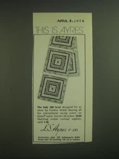 1974 L.S. Ayres & Co. Indy 500 Scarf by Frankie Welch Advertisement