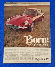 1971 Jaguar V-12 Classic Original Color Print Ad Born The 12-cylinder Engine