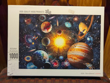 High Quality Wood Puzzle Solar System 1000 Piece Jigsaw Puzzle -- NEW