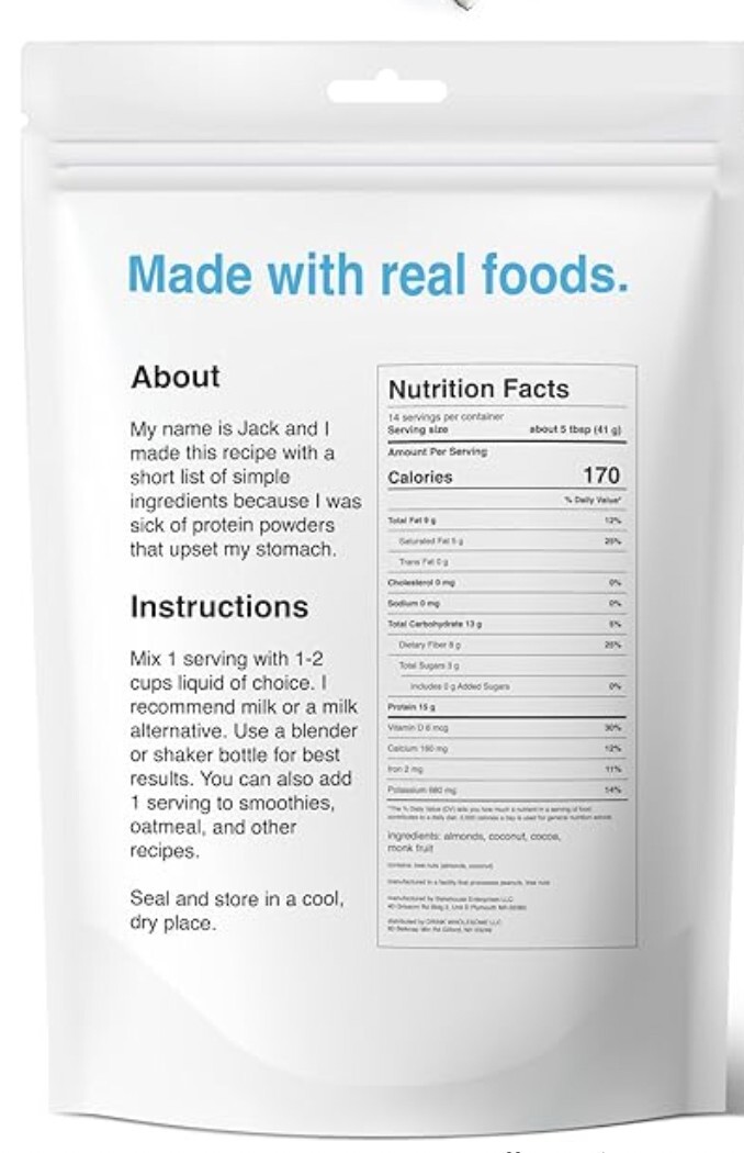 drink wholesome Vegan Chocolate Almond Protein Powder for Sensitive