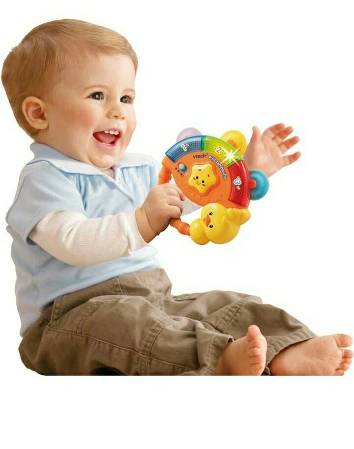 Jouet Vtech P'tit tambourin hochet lumineux enfant  premier age 5 melodies  - Photo 3/4