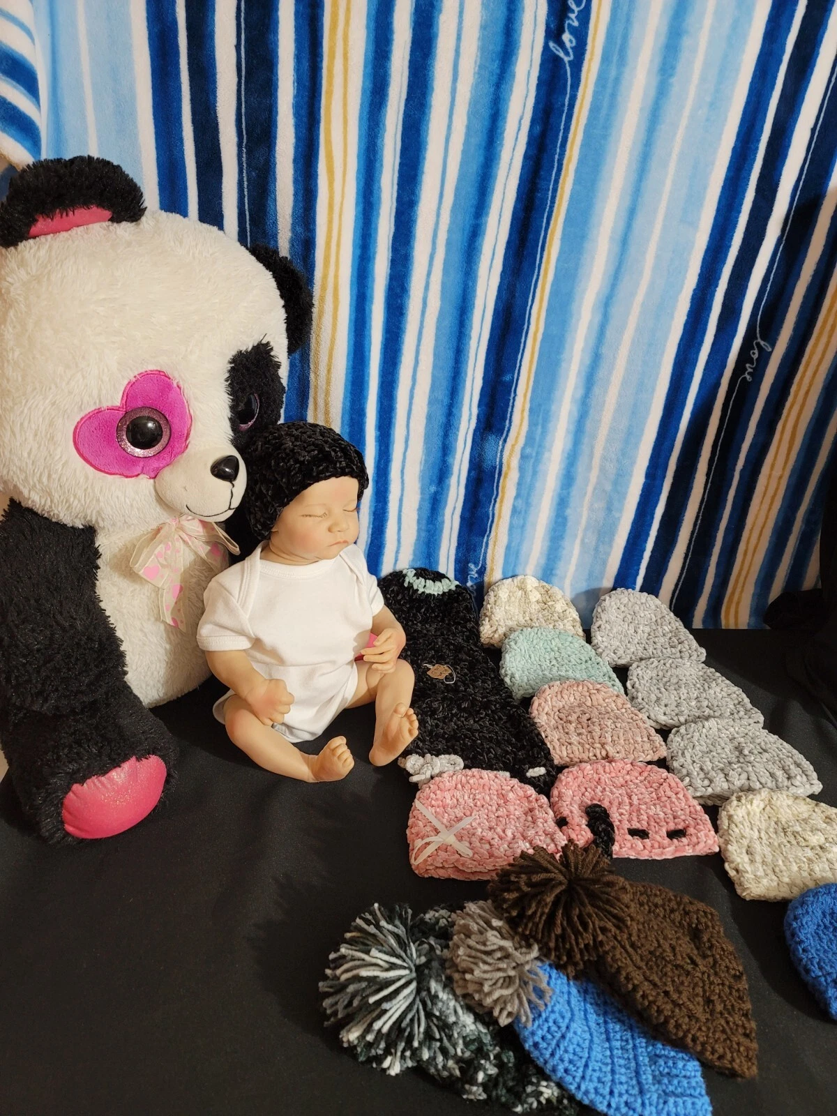 newborn crochet hats 3 piece gift set