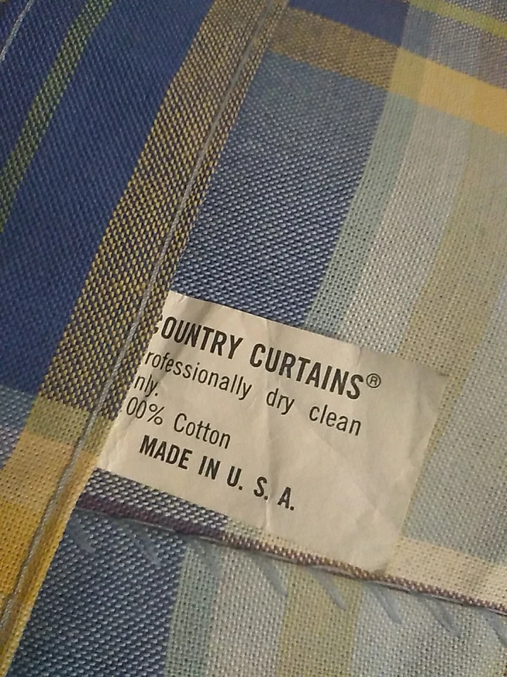 Синие клетчатые деревенские шторы совершенно 2 панели шторы - Изображение 4 из 4