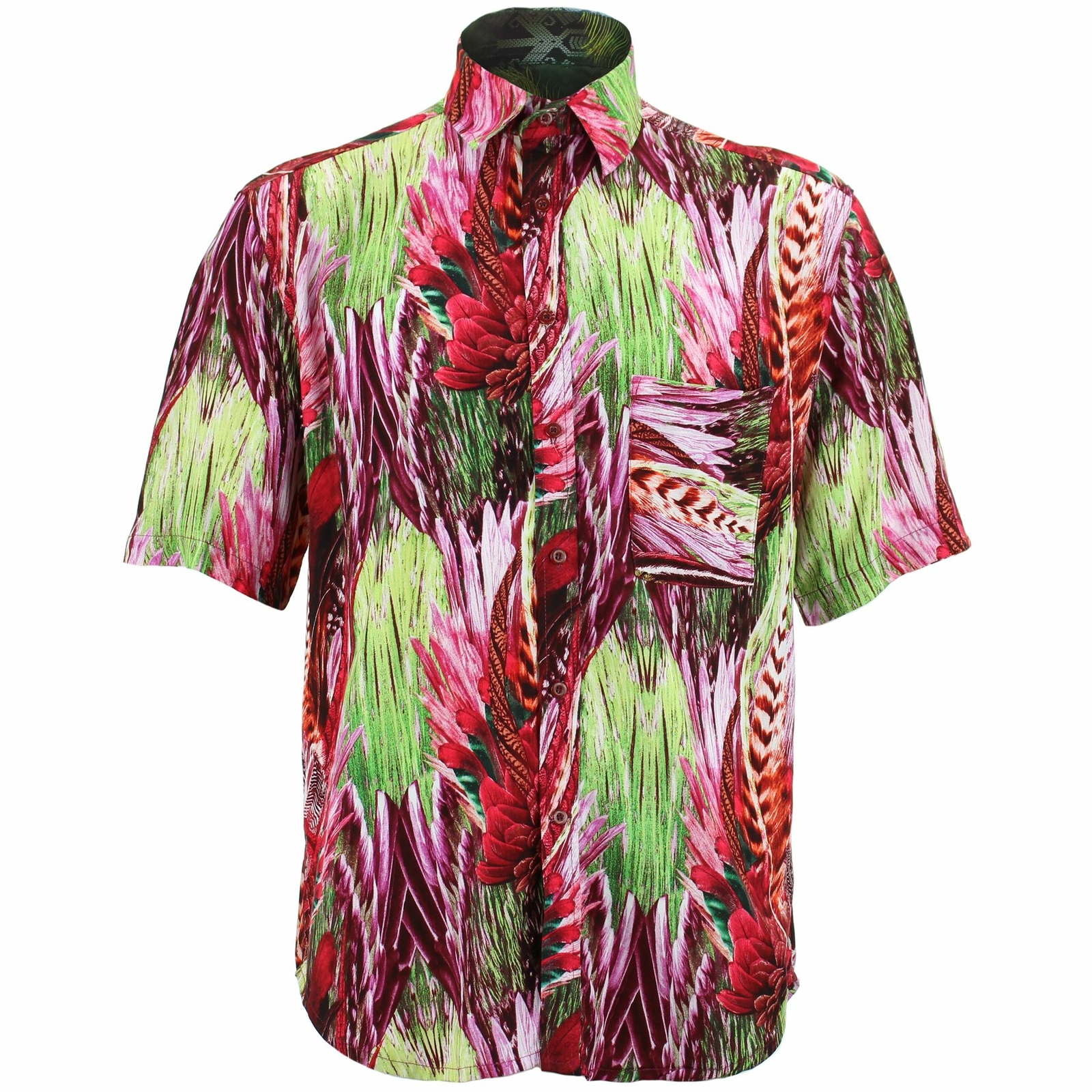 Corte Normal Camisa Manga Corta Loud Originals Plumas Abstracto Animales Hombre