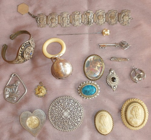 Lot De Bijoux Anciens/vintage - La Plupart En Argent Massif - Couleur Argenté - Neuf Sans Emballage