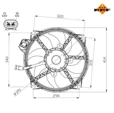 Fan, engine cooling NRF 47965 for Renault Scénic III