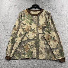 Vintage Realtree Camo T Shirt Mens Large Hunting Camouflage Long Sleeve Liberty