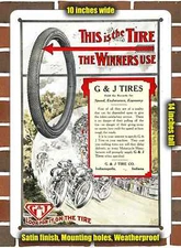 Metal Sign - 1909 G&J Tires- 10x14 inches