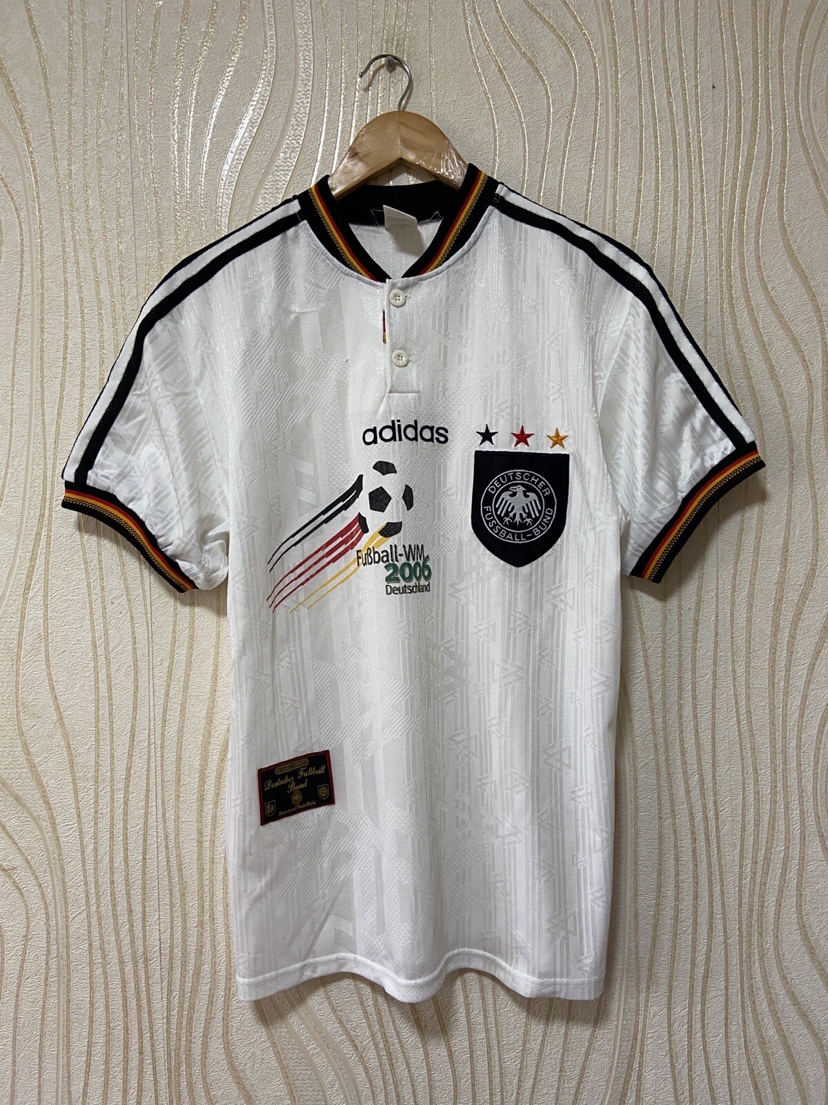 GERMANY 1996 1998 HOME FOOTBALL SHIRT SOCCER JERSEY ADIDAS sz M MEN WHITE