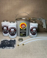 GALLON FLUID FILM BLACK PRO GUN, 3 BOTTLES, 2 WANDS, AND 50 PLUGS