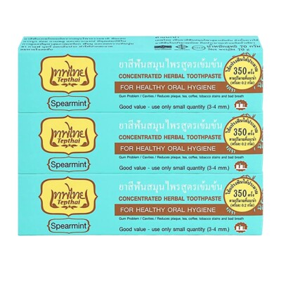 TEPTHAI Concentrated Herbal Toothpaste Spearmint Flavor 70g. X 3 pack