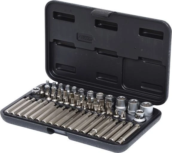 KS Tools 911.4305 1/4''+3/8''+1/2'' Torx-Steckschlüssel- und Bit-Satz, 57-tlg.