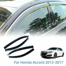 Window Sun Visors Rain Guards for Honda Accord Sedan 2013-2017 Chrome Trim Smoke