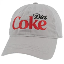 Diet Coke Embroidered Logo Grey Adjustable Hat Grey