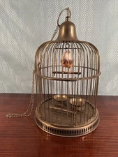 Vintage Large Brass Birdcage Decorative 20" Tall 12" Diameter Hanging Patina