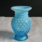 Vintage Fenton Hobnail Opalescent Blue Glass Bud Vase 3 5/8" Tall