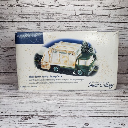 Dept. 56 Snow Village "Village Service Vehicle Garbage Truck" #54959 W/ Box