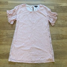 As U Wish light pink lace short sleeve mini shift dress size extra large XL b24