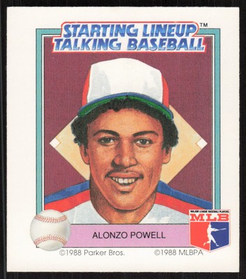 1988 Starting Lineup Talking Baseball Alonzo Powell Card #21 - Montreal Expos