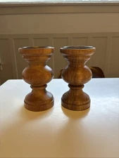 2 Threshold Turned Wood Pillar Candle Holder Set Of 2 Target Wooden