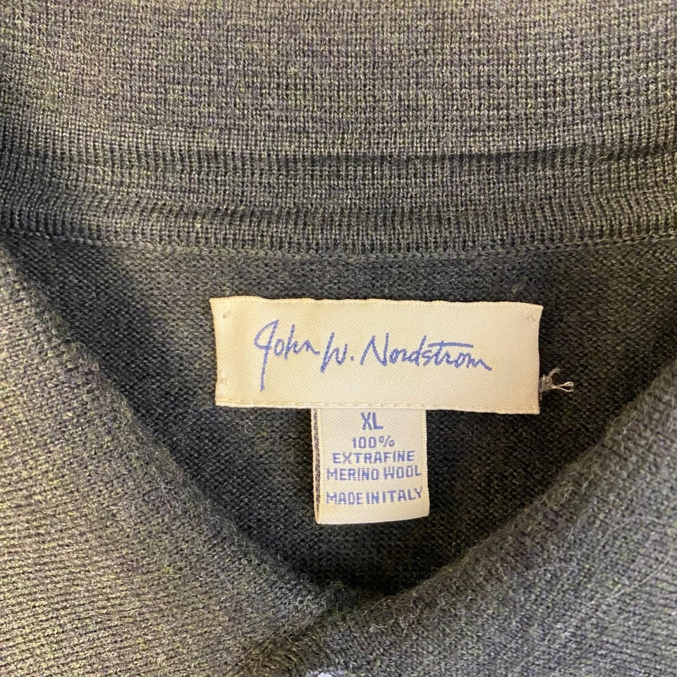 Camisa Polo John W Nordstrom Gris Carbón Lana Merino Manga Larga Hecha en Italia Foto 3 de 4