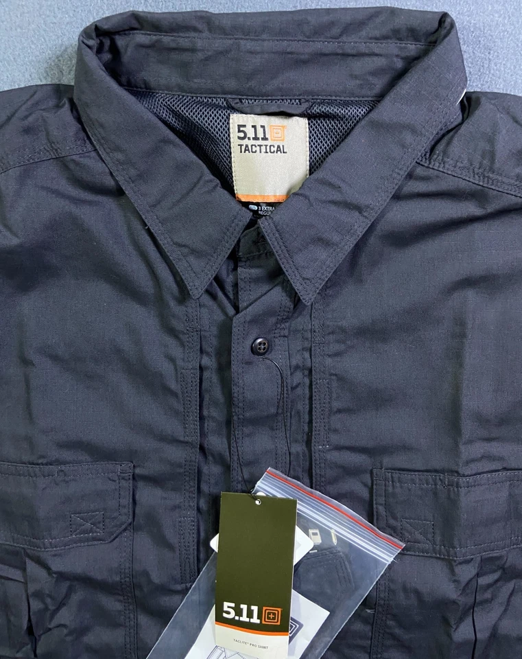 NEW 5.11 Tactical # 72175 Navy Blue Men's L/S Shirt Sz 3XL Regular Ripstop NWT - Image 2 of 4