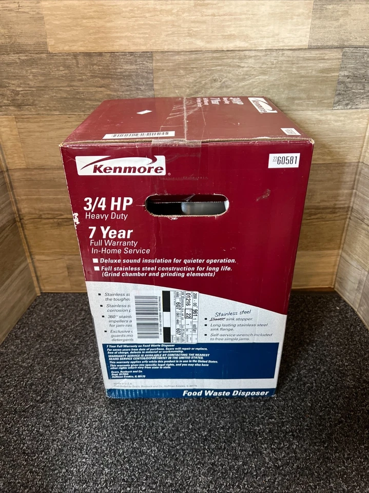 Kenmore 3/4 HP Heavy Duty Garbage Disposal Model 60581 - NOS - Image 3 of 4