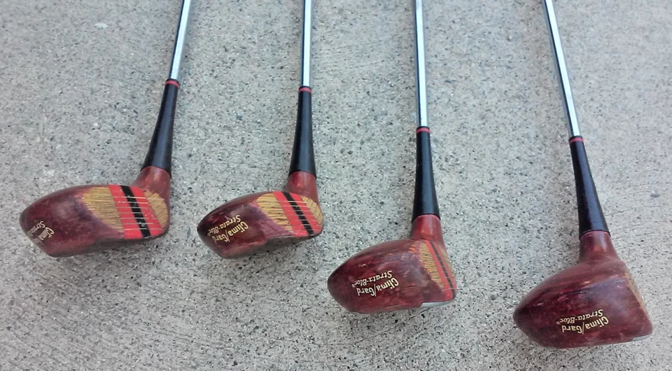 Juego de 4 empuñaduras recordatorias Wilson Sam Snead Blue Ridge madera combinadas ejes flexibles diestro Foto 3 de 4