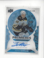2023-24 UD Ice Premieres Joona Koppanen Rookie AUTOGRAPH Bruins /199 