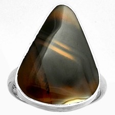 Natural Montana Agate - USA 925 Sterling Silver Ring s.7.5 Jewelry R-1001