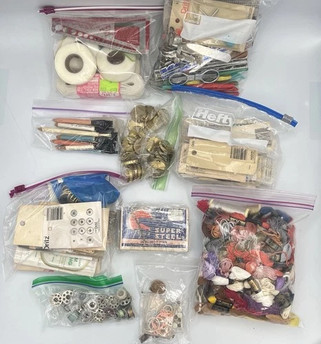 6 lbs of Vintage Sewing Knitting Cross Stitch Embroidery Supplies