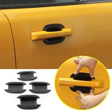For 2021-2023 Ford Bronco Sport Black Look Door Handle Bowl Decor Cover Trim 4P