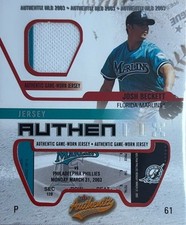 2003 Fleer Authentix Game Jersey#JA-JB2 Josh Beckett