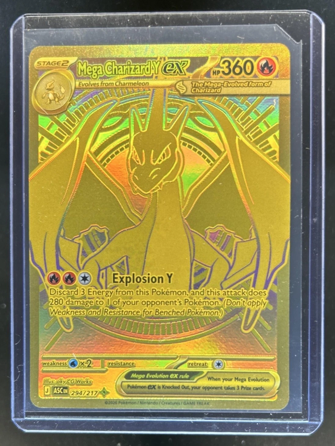 2026 Pokemon Ascended Heroes Mega Charizard Y ex Hyper Rare #294/217