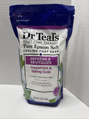 Dr Teal's Pure Epsom Salt Refreshing Foot Soak, Cooling Pepermint, 2 lbs