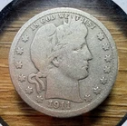 1911-P Barber Quarter - Actual Silver Coin Shown - Free Shipping Tracking INV251