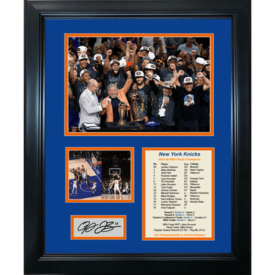 Framed NY Knicks 2025-2026 NBA Finals Jalen Brunson Facsimile Auto 11''x14'' Photo