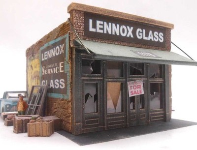 Downtown Deco ~ HO Scale ~ Lennox Glass ~ Cast-Hydrocal & Laser-Cut Kit ~ 1083