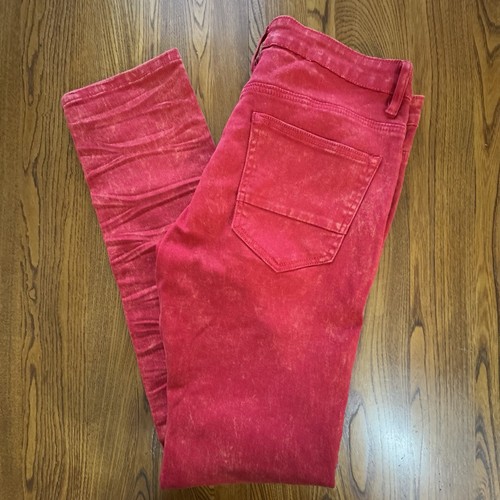 NWT Smoke Rise Red Distressed Slim Fit Moto Jeans Men's Size 34 x 34