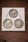 Lot of 3 U.S. Silver Dimes – Barber, Mercury & Roosevelt – 90% SilverYou are...