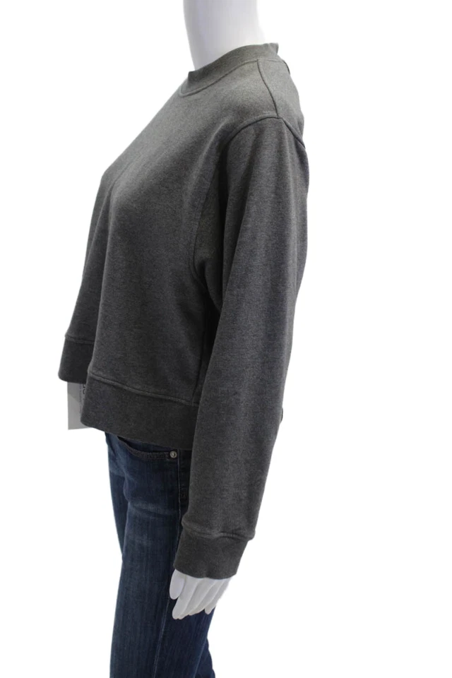 Alexander Wang Mujer Manga Larga Cuello Redondo Atado Trasero Sudadera Gris Talla Pequeña Foto 2 de 4