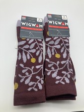 Wigwam Aria F3152 Sock 2 Pairs of socks Fun Grape Size Large Unisex USA Made
