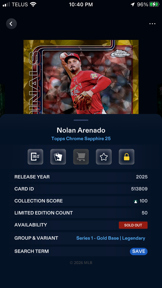 (DIGITAL CARD) 2025 Topps Bunt Digital Nolan Arenando Legendary 50cc | eBay