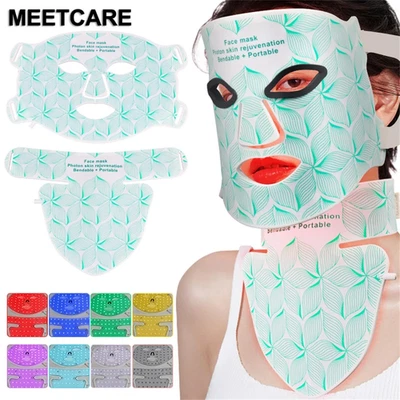 LED 8 Colors Face Mask Red Light Infrared Therapy Anti Aging - image 1 of 4