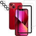 For iPhone 13 Mini Screen Protector 2+2 Pack Tempered Glass Camera Lens 9H HD 3D