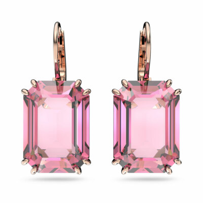 Swarovski Crystal MILLENIA Drop Pierced Earrings Octagon cut