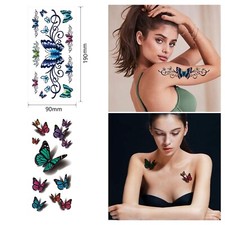 FLOWER/BUTTERFLY TATTOOS - TEMPORARY BODY TATTOOS - 1 PACK/42 CT - FREE SHIPPING