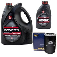 Kit olio motore Lukoil Genesis SAE 5W-40 6 litri + filtro olio per Mazda CX-9 3.7 TB
